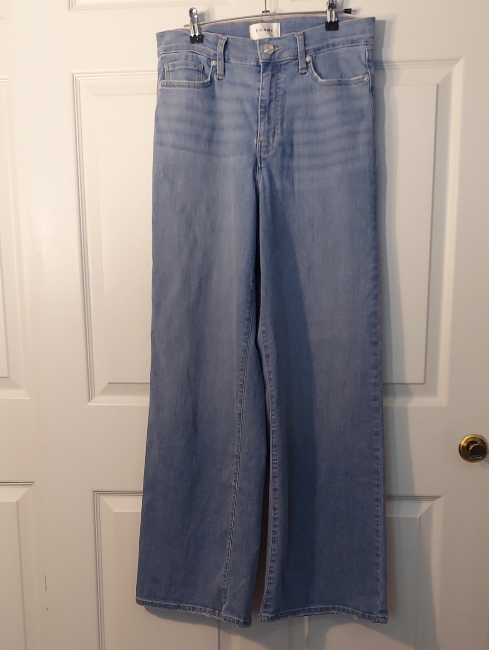 FRAME Le Slim Palazzo High-Rise Wide-Leg Jeans – Integrity Wash – Size 29